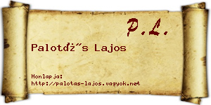 Palotás Lajos névjegykártya